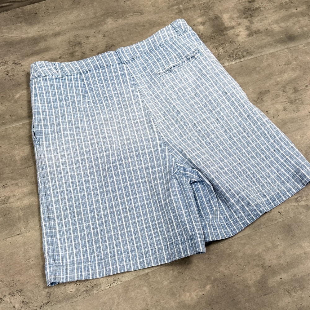 Y2K 2000's 00's Denver Hanes Blue Plaid Checkered Stripped Baggy Relax Short's